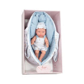 Muñeca Elegance 26cm Pillines Azul con Cunita Portable